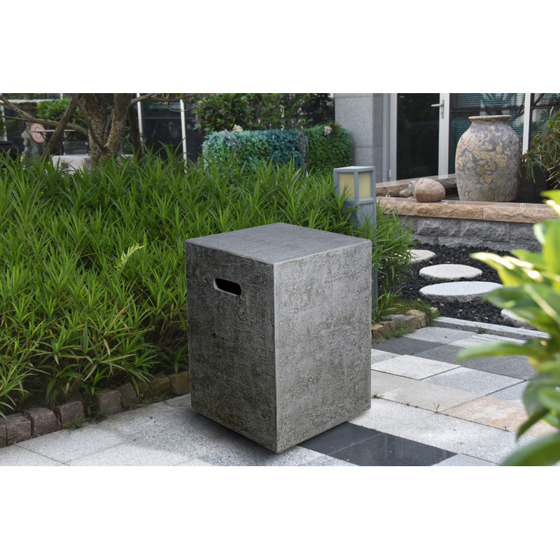Light Gray Square Concrete Propane Tank Cover