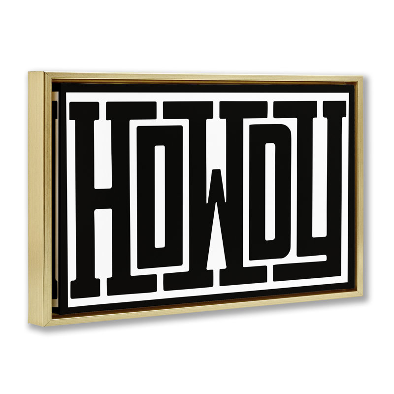 Bold Vintage Howdy Greeting  Framed Floater Canvas Wall Art, design by Lettered and Lined, 17" H x 25" W