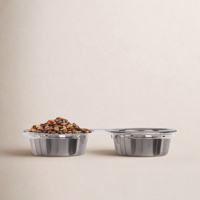 Tall Clear Elevated Feeder with Bowls