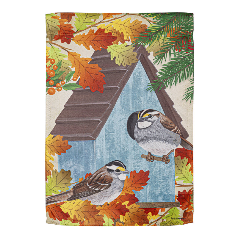 Drapeau de jardin à double face en polyester 18 x 13 po Chickadee Duo