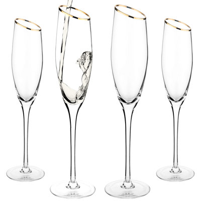 4 Piece 710ml Glass Flute Set
