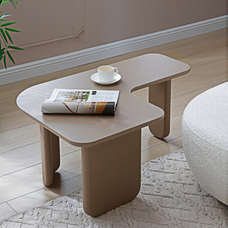 L-Shape Coffee Table, khaki, Khaki