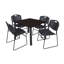 Plateau de table Kee Square, 4 chaises empilables Zeng-1529170525-1529170523-1529170519
