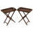 2 Pcs Solid Teak Wood Tray Table 28" High Folding Table With Removable Tray Top