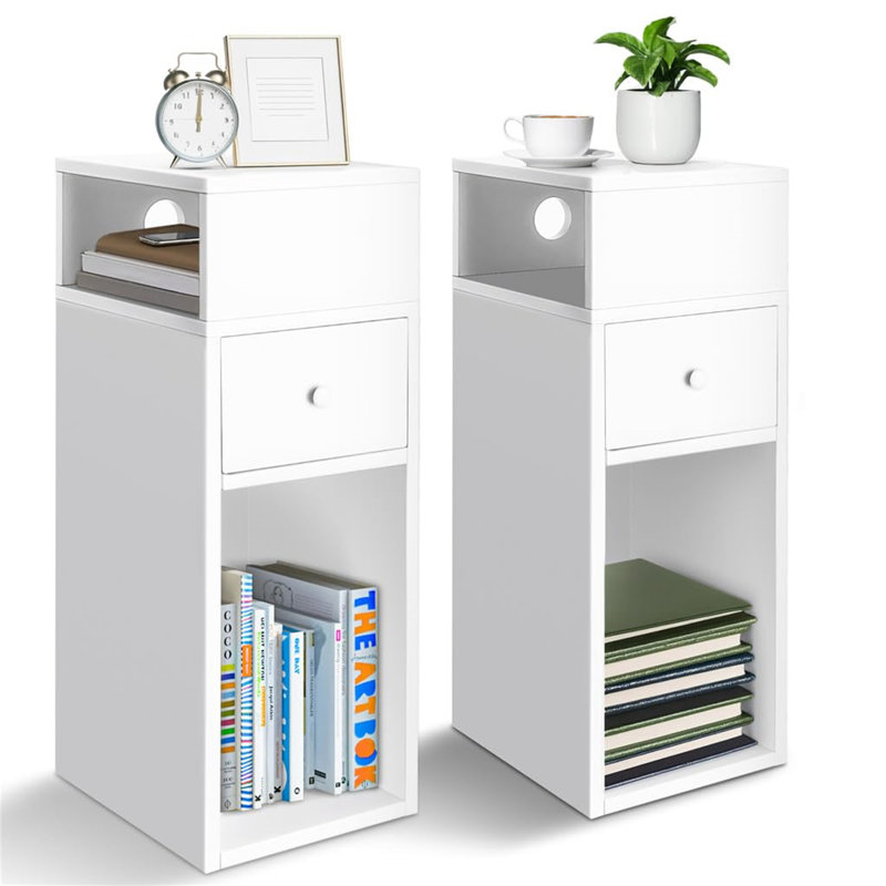 26cm W Manufactured Wood Bedside Table