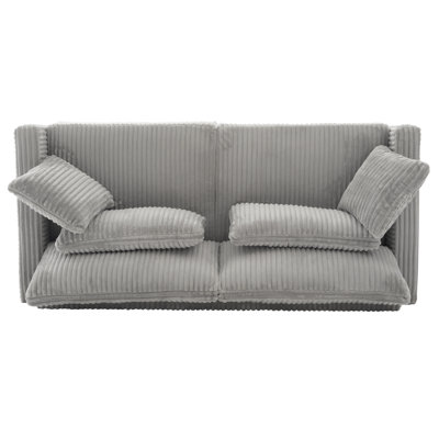 Modern Corduroy Loveseat Sofa, Compact & Comfortable For Living Room