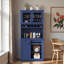 Armoire de cuisine autoportante avec tiroir, support à vin, tablettes réglables et-924865594