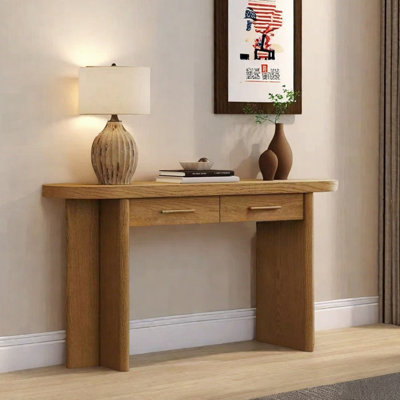 Console Mid-Century moderne en bois massif