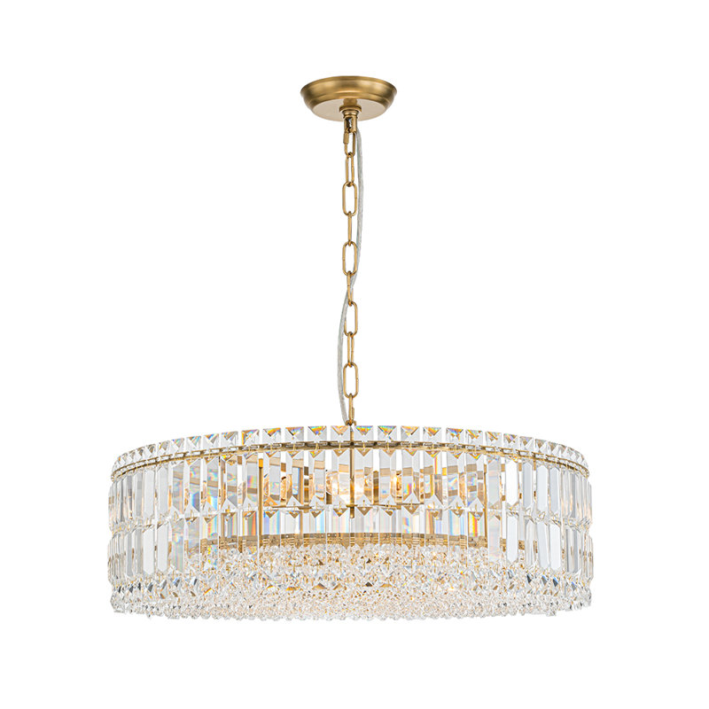 8 - Light Chandelier, Brushed Gold