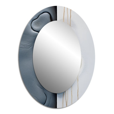 Beach Photo Harmonic Balance III - Coastal Oval Decorative Mirror On Metal