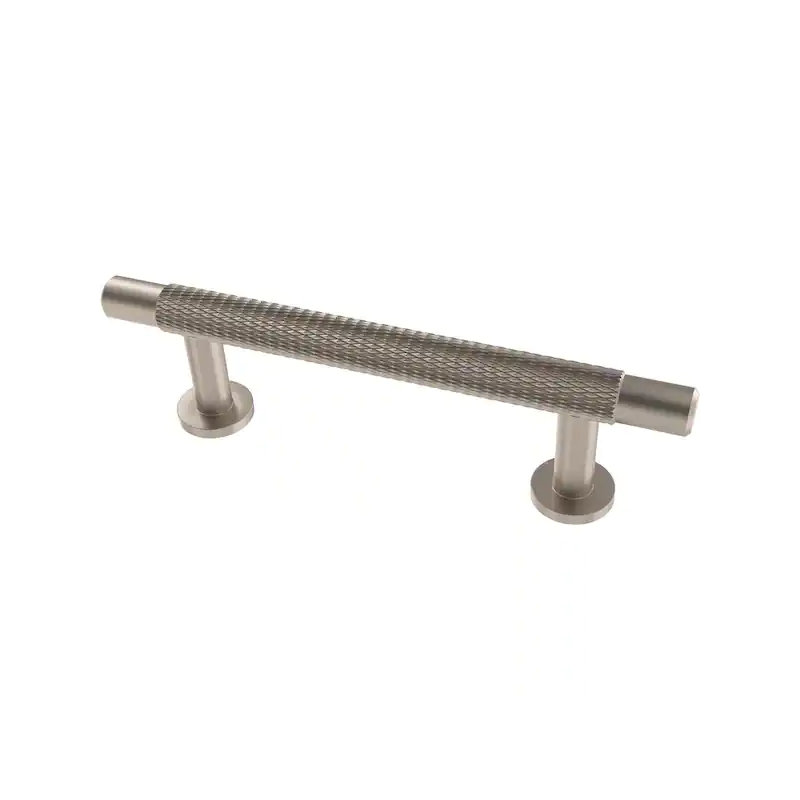 Poignée barre moletée, Nickel satiné, 3.75"