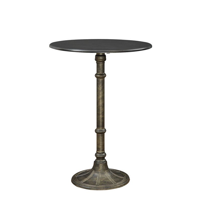 Abarne Mahogany Round Metal Base Dining Table