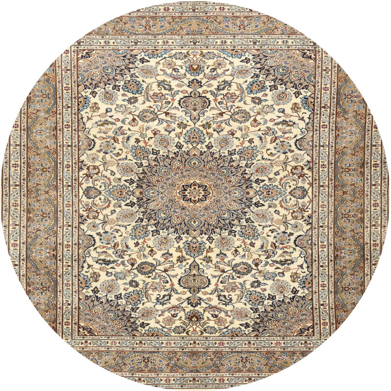 Tapis oriental oriental tissé à la machine, Rond 4 pi