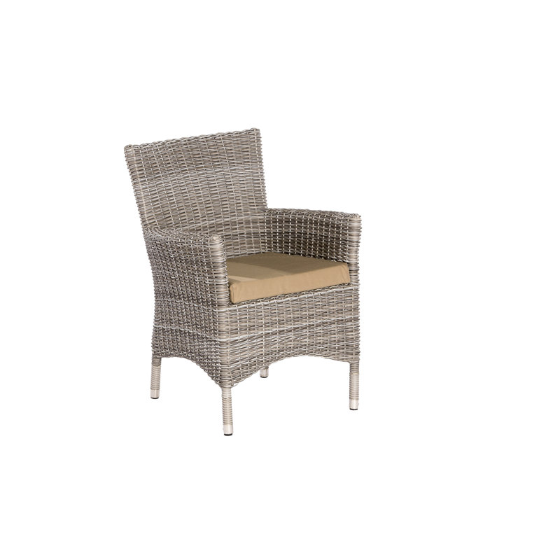 Krokowski Outdoor Patio Dining Armchair with Cushion