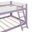 Grand lit superposé bas, lit superposé convertible en bois avec échelle réversible et garde-corps de sécurité-688058164