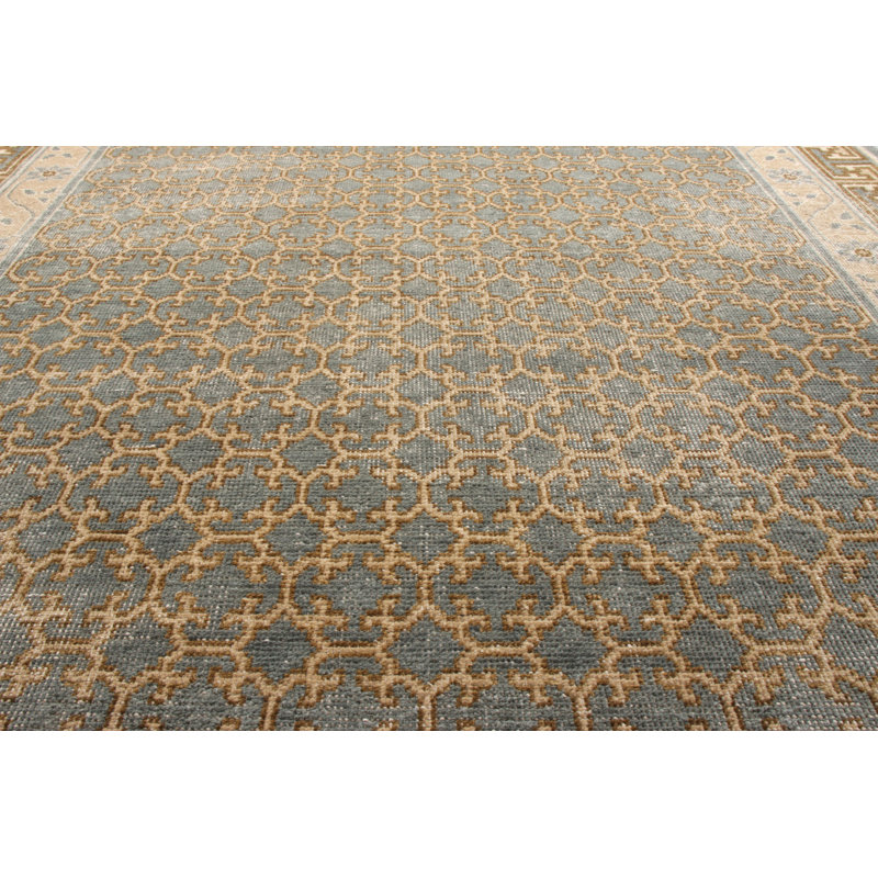 Distressed Homage Hand Knotted Wool Area Rug, Rectangle 12' x 16'