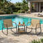 Ensemble bistro 3 pièces toutes saisons, 2 chaises berçantes à glissement en douceur, 1 table d'appoint robuste avec sac de rangement assorti pratique, convient au patio, à la cour ou à la terrasse