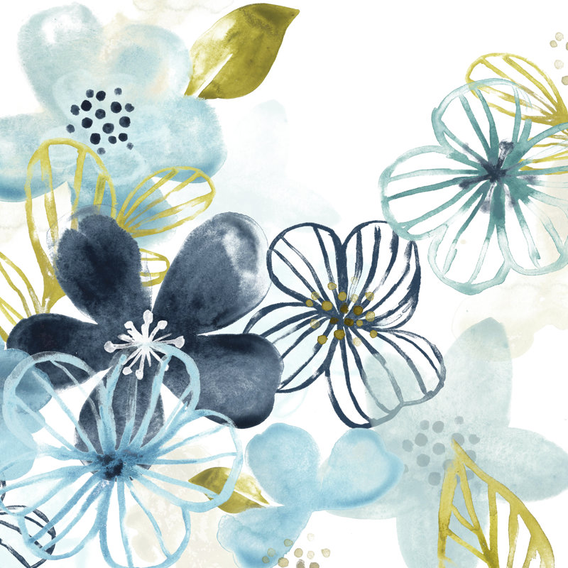 «Aqua Flora I» par June Erica Vess, impression sur toile tendue, H 30 po x l 30 po x P 1,25 po