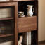 Commode d'appoint multifonctionnelle en noyer noir