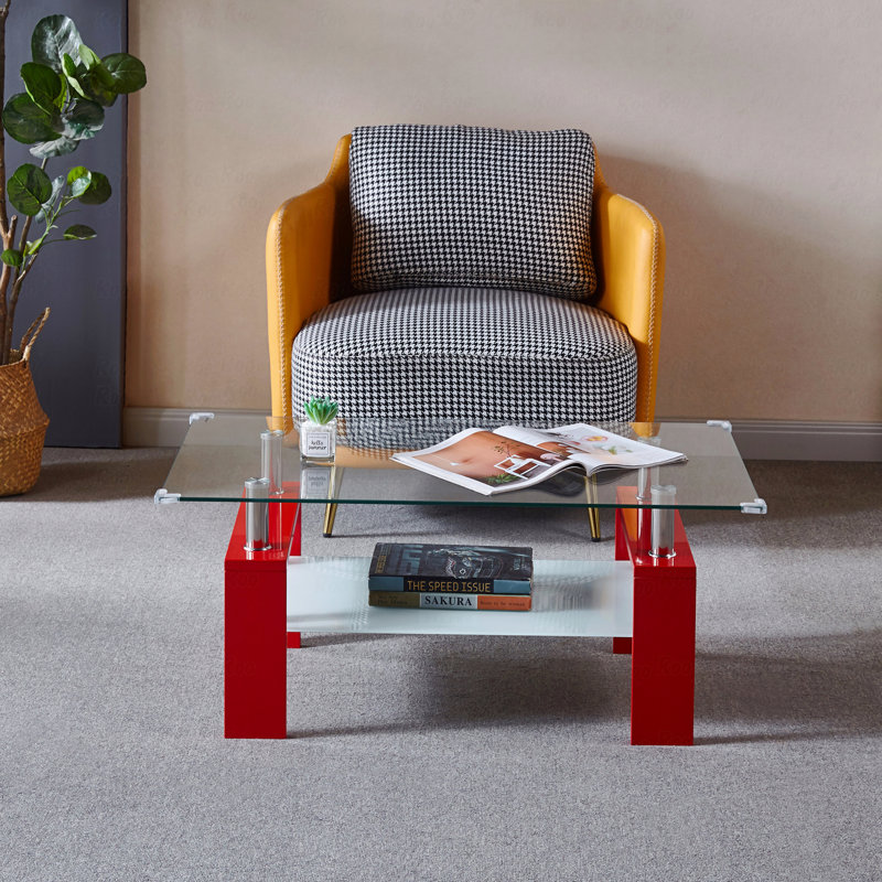 Table basse rectangulaire, Rouge