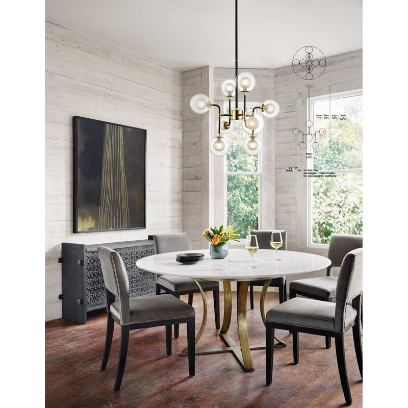 Stortford 8 - Light Geometric Pendant, Gold Matt Black