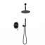 Système de douche à pluie de 12 pouces en laiton inoxydable 1 pièce Système de douche noir mat monté au plafond