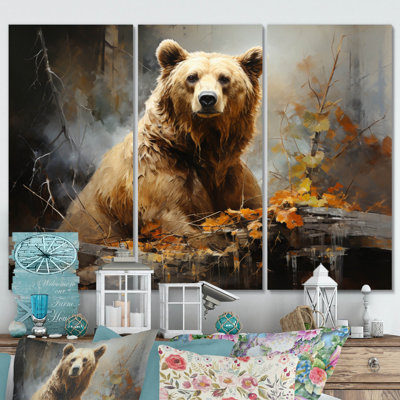 Bear Bears Boundary II sur toile, reproduction de 3 pièces