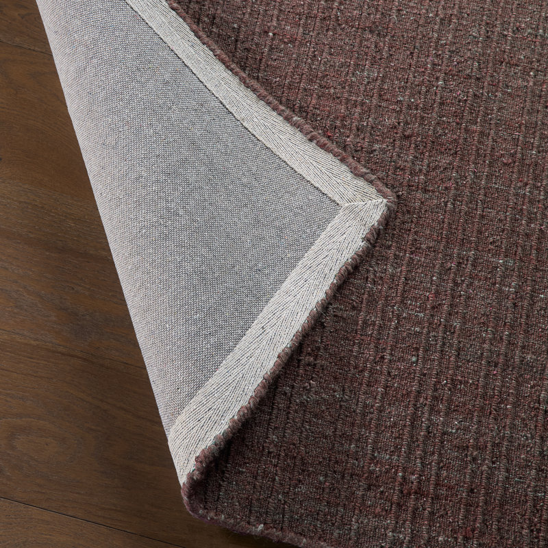  Tapis rouge / brun uni tissé à la main Vidalia AMI09 (9 pi 6 po x 13 pi 6 po), Rectangle 13 pi 6 po x 9 pi 6 po