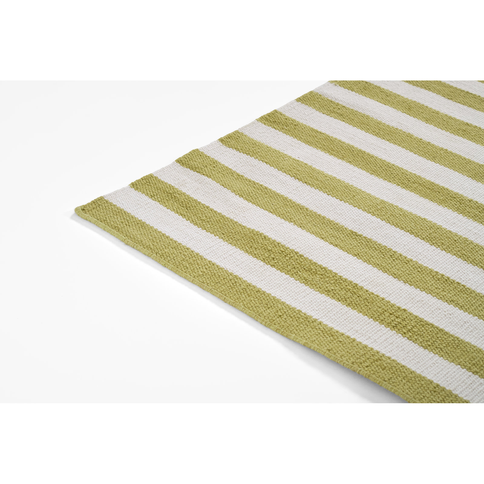 Rockaway Handwoven Indoor/Outdoor Striped Green Rug, 2'3" X 8' Runner
