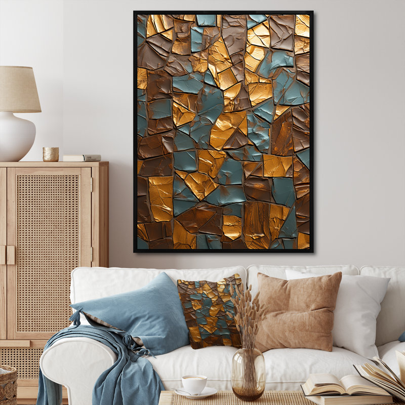 Abstract Fractal Charm - Abstract Wall Art, Black Floater Framed, 20" H x 12" W