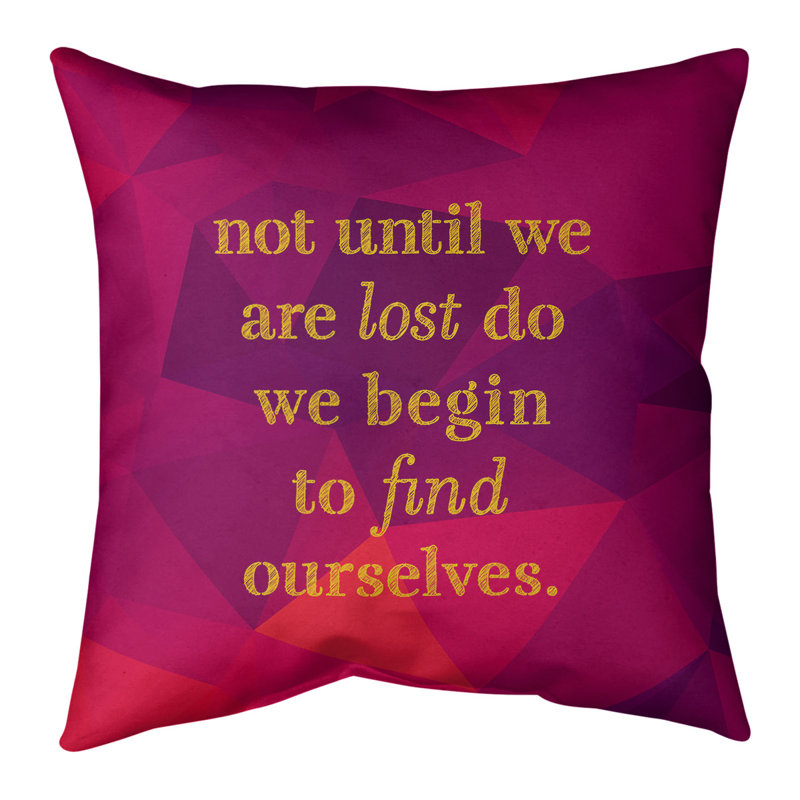 Coussin artificiel «Faux Gemstone Find Yourself», 16 po x 1 po, Rubellite / or, Housse de coussin seulement - sans coussin