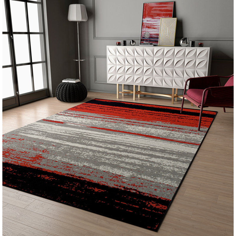 Tapis modernes Mcnab 95 pour le salon, Rectangle 5 pi x 8 pi