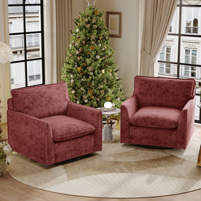 Fauteuil pivotant en chenille de 92 cm de large (ensemble de 2)