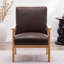Fauteuil de style moderne 30,5 po Mid-Century moderne en microfibre brun foncé-44373300