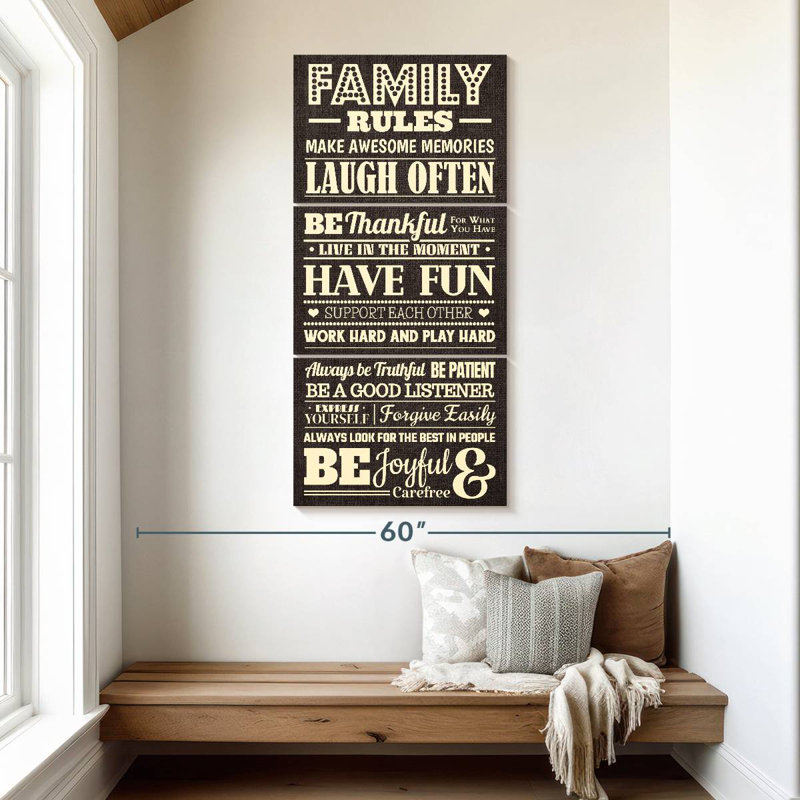 Panneau «Family Rules», H 52 po x l 24 po