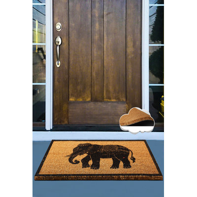 Paillasson 100% coco fait à la main, dessous antidérapant, 15,7 po x 23,6 po | Lavable à la machine à 86 ° F, durable et écologique, parfait pour les vestibules, design élégant pour la maison et le bureau