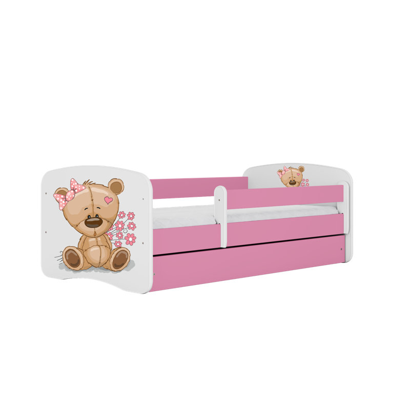 Cicero Standard Panel with Storage Included, Toddler (70 x 140cm), Pink/White