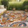 Midgard Paisley High-Low Orange/Multi Indoor/Outdoor Rug