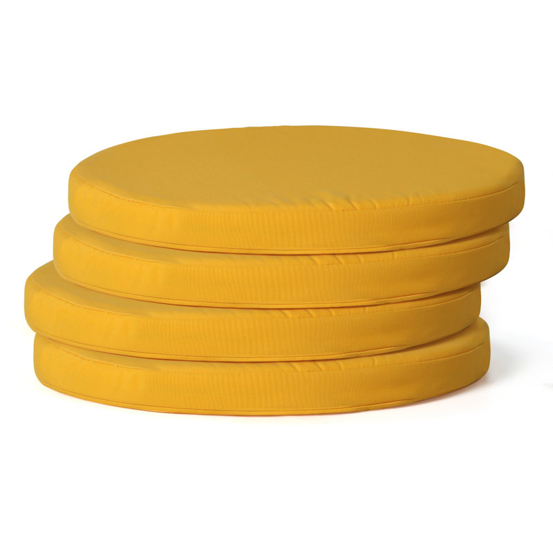  Patio Dining Chair Cushion, Yellow, 18" W x 18" D
