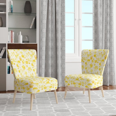 Chaise d'appoint moderne rembourrée jaune Dew
