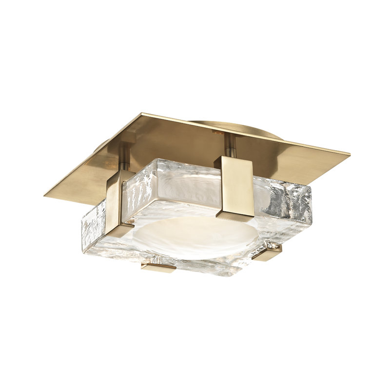 Bourne 1 - Light LED Flush Mount, Aged Brass