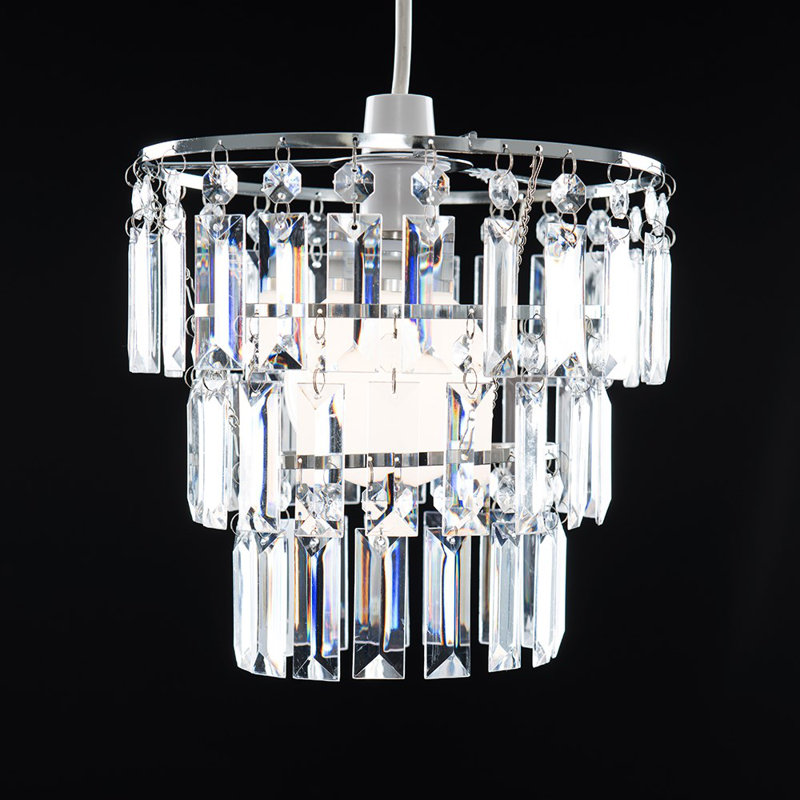 23 cm H Round Pendant Shade ( Slip-On ) in Silver