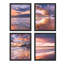 «Vibrant Purple Sunset Beach Shore Horizon», ensemble de 4 décorations murales colorées, impression encadrée sur papier, 4 pièces-93012316-93012319