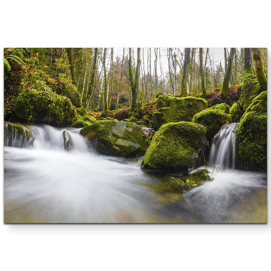 Leinwandbild Wasserfall im Herbst