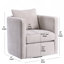 Fauteuil demi-tonneau pivotant en lin-1640729250