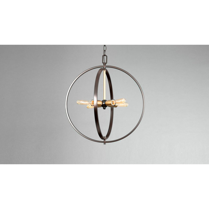 Lustre sphérique unique à 4 lumières, H 23,25 po x I 20 po