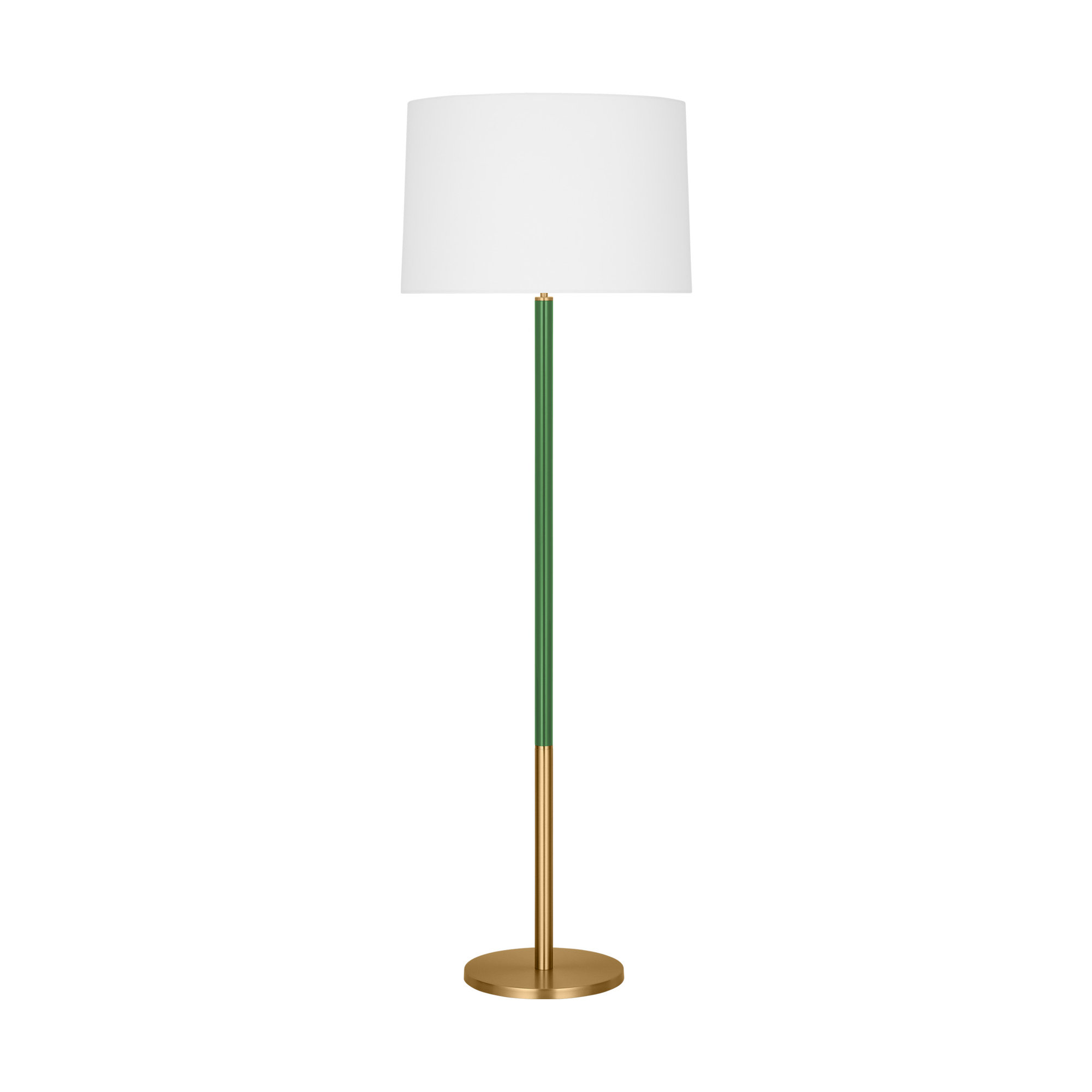 61.88'' Dimmable Floor Lamp, Burnished Brass Green