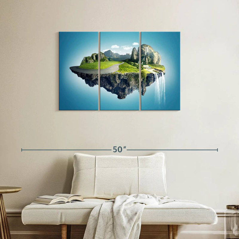 Floating Stone Island, 24" H x 38" W