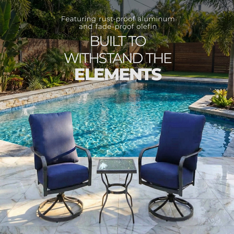 Braicyn 2 - Person Patio Dining Set with Square Table