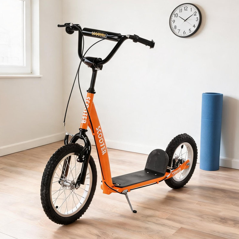 Scooters réglables pour enfants, combinant 16 po, trottinette réglable en acier et tout-petits de 5 ans et plus